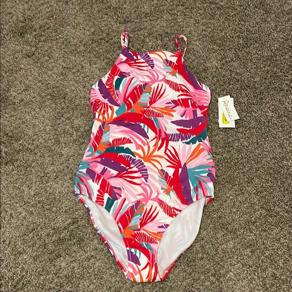 NWT Womens Tropical one peice Swimsuit - Multicolor